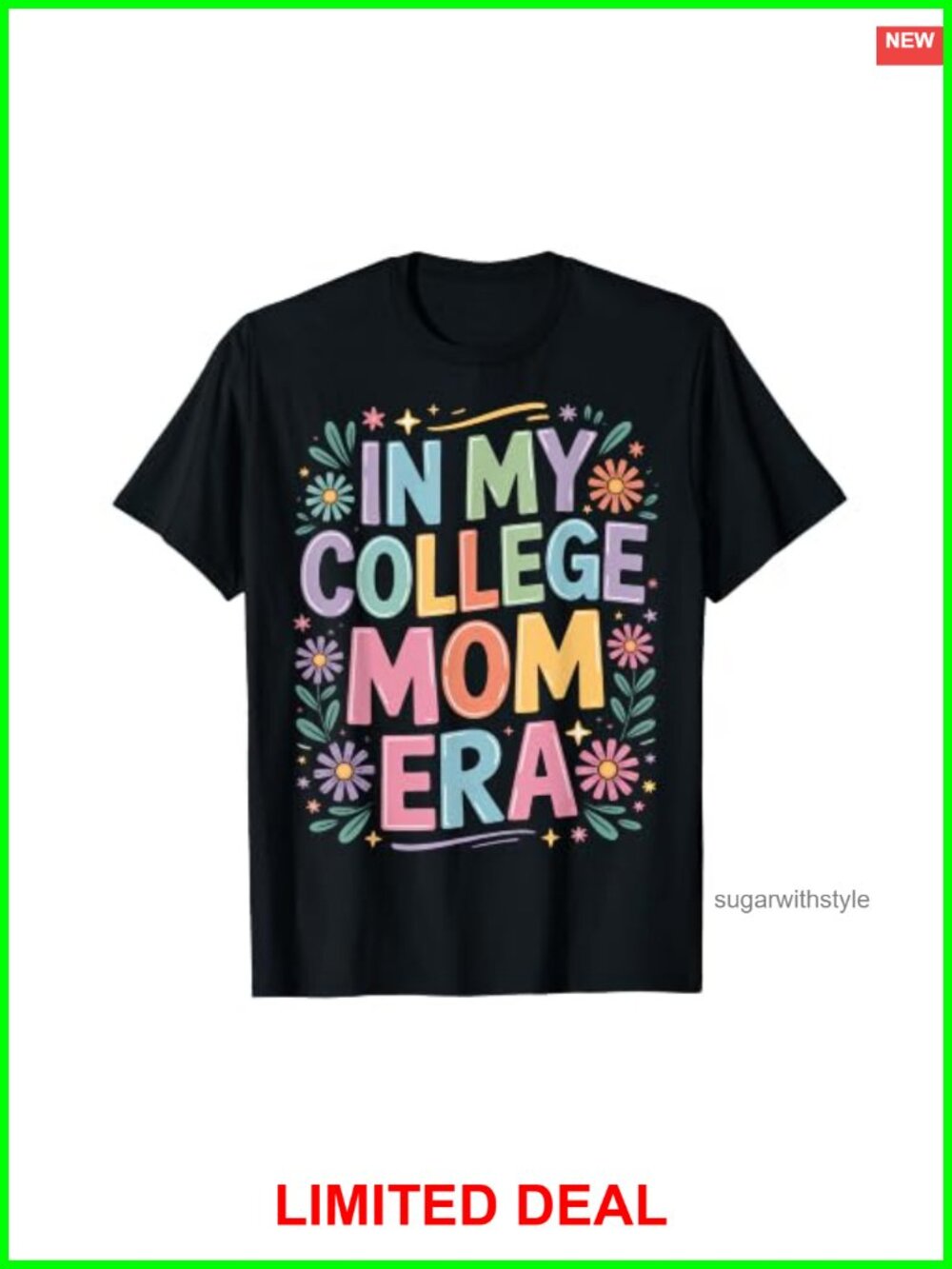 College Mom Era Graphic Tee Short Sleeve Campus Mom T-Shirt